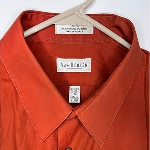 Gently used Male Dress Shirts Size 17/2 (XL) DARK ORANGE
